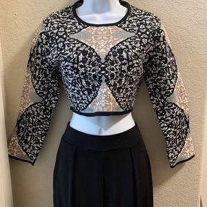 NWT - BCBGMaxazria Maja jacquard crop top
